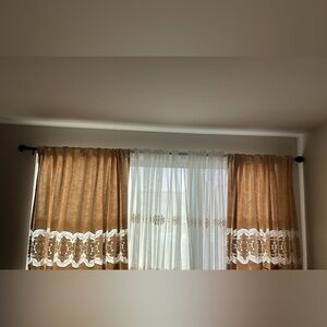 Elegant Brown and White Curtains